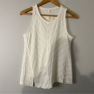 Anthropologie White Textured Tank Top
